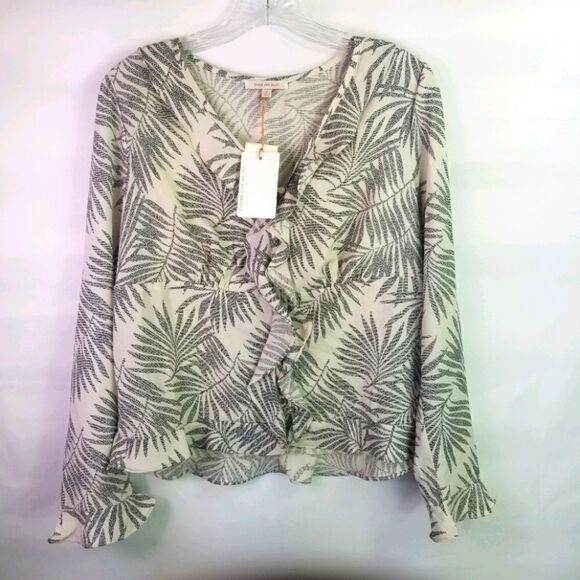Nwt. SKIES ARE BLUE Ruffle Shirt. Size S. - Picture 1 of 12